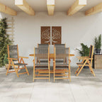 Garten Essgruppe 7 pcs Grau Massivholz Akazie