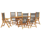 Garten Essgruppe 7 pcs Grau Massivholz Akazie