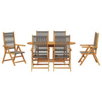 Garten Essgruppe 7 pcs Grau Massivholz Akazie