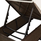 Doppelte Sonnenliege Warmes Weiß 205 x 129 x 200 cm Poly-Rattan