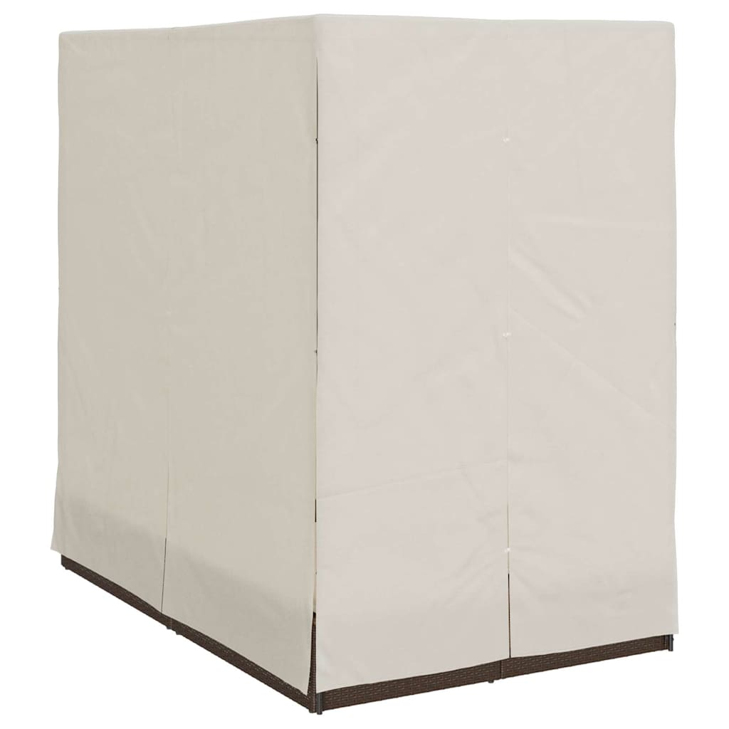 Doppelte Sonnenliege Warmes Weiß 205 x 129 x 200 cm Poly-Rattan