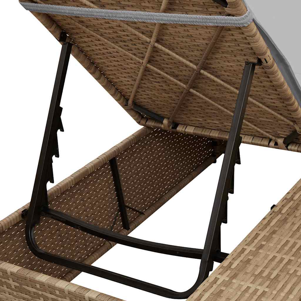Doppelte Sonnenliege Grau 205 x 129 x 200 cm Poly-Rattan