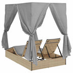 Doppelte Sonnenliege Grau 205 x 129 x 200 cm Poly-Rattan