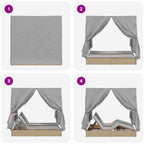 Doppelte Sonnenliege Grau 205 x 129 x 200 cm Poly-Rattan