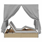 Doppelte Sonnenliege Grau 205 x 129 x 200 cm Poly-Rattan