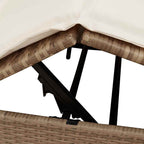 Doppelte Sonnenliege Beige 205 x 129 x 200 cm Poly-Rattan