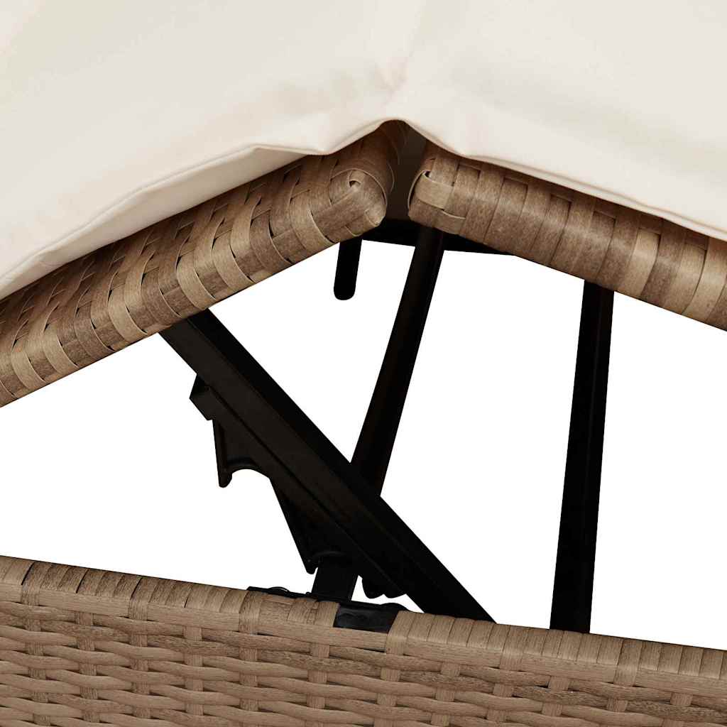 Doppelte Sonnenliege Beige 205 x 129 x 200 cm Poly-Rattan