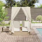 Doppelte Sonnenliege Beige 205 x 129 x 200 cm Poly-Rattan