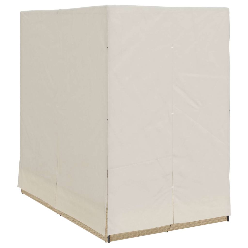 Doppelte Sonnenliege Beige 205 x 129 x 200 cm Poly-Rattan