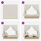 Doppelte Sonnenliege Beige 205 x 129 x 200 cm Poly-Rattan