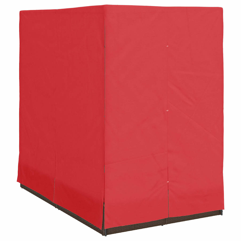 Doppelte Sonnenliege Rot 205 x 129 x 200 cm Poly-Rattan