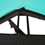 Doppelte Sonnenliege Türkis 205 x 129 x 200 cm Poly-Rattan