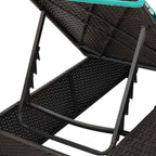 Doppelte Sonnenliege Türkis 205 x 129 x 200 cm Poly-Rattan