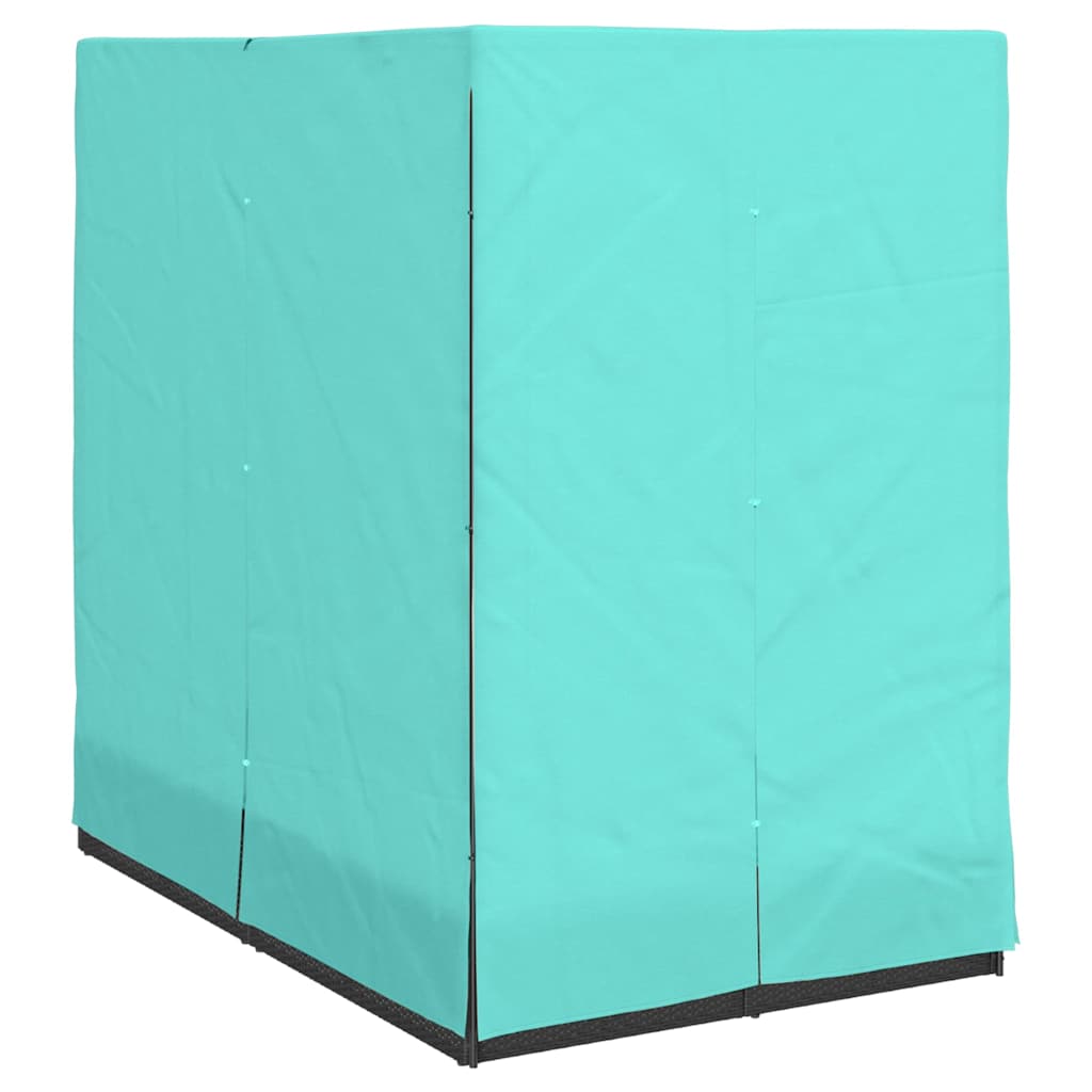 Doppelte Sonnenliege Türkis 205 x 129 x 200 cm Poly-Rattan