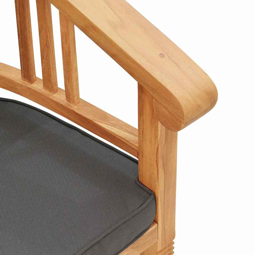 Stuhl mit Kissen 2 pcs Braun 63 x 58 x 89 cm Massivholz Teak