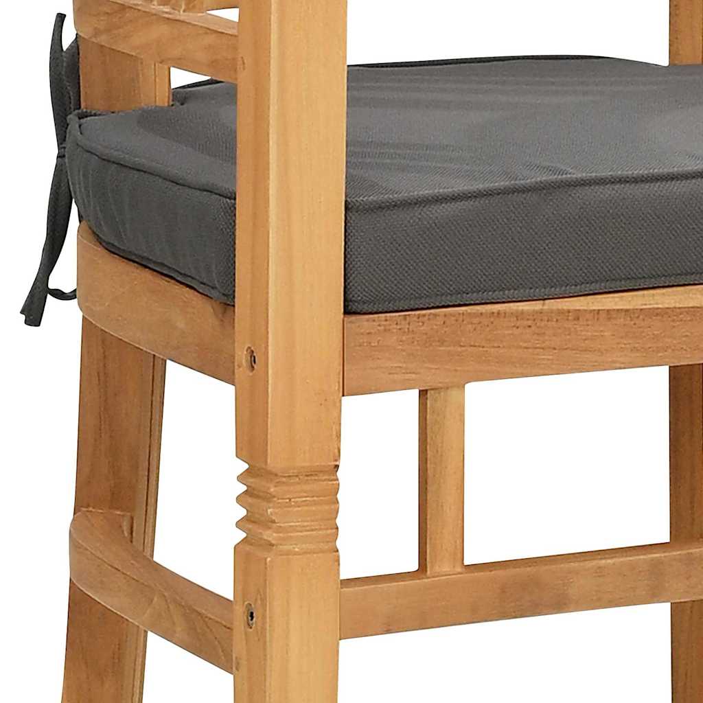 Stuhl mit Kissen 2 pcs Braun 63 x 58 x 89 cm Massivholz Teak