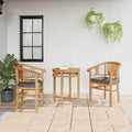 Stuhl mit Kissen 2 pcs Braun 63 x 58 x 89 cm Massivholz Teak