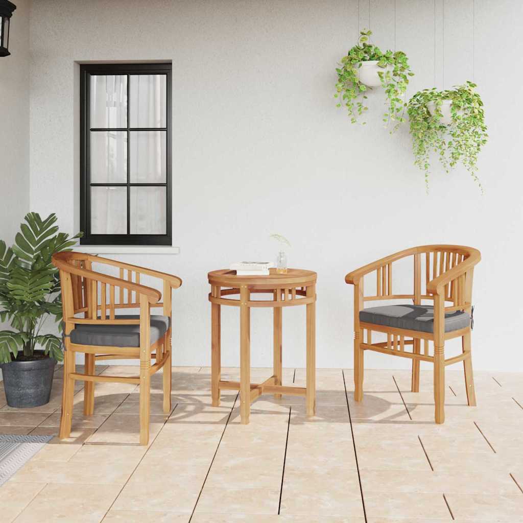 Stuhl mit Kissen 2 pcs Braun 63 x 58 x 89 cm Massivholz Teak