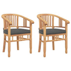 Stuhl mit Kissen 2 pcs Braun 63 x 58 x 89 cm Massivholz Teak