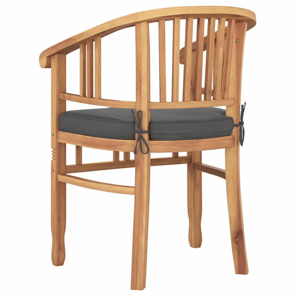 Stuhl mit Kissen 2 pcs Braun 63 x 58 x 89 cm Massivholz Teak