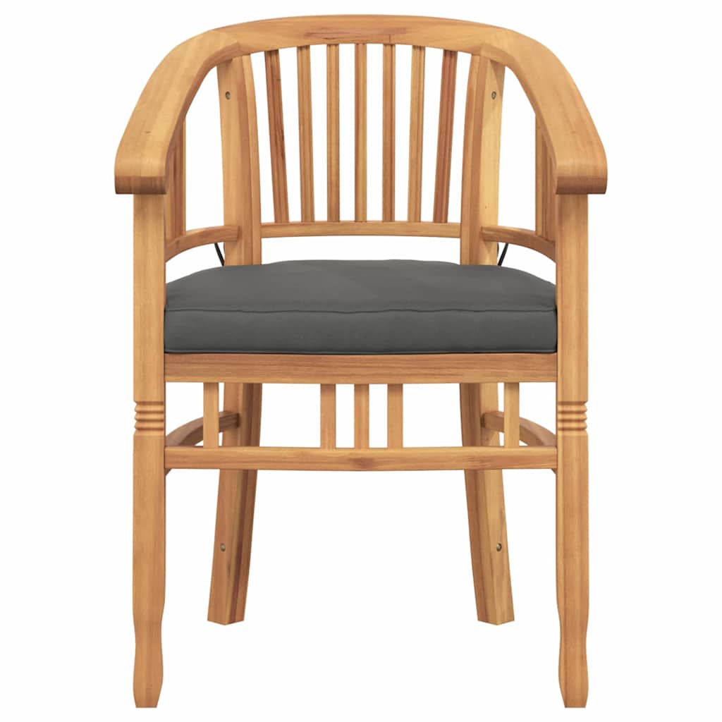 Stuhl mit Kissen 2 pcs Braun 63 x 58 x 89 cm Massivholz Teak