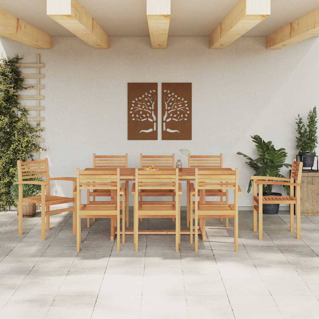 Stuhl 8 pcs Braun 56 x 55 x 90,5 cm Massivholz Teak
