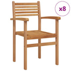 Stuhl 8 pcs Braun 56 x 55 x 90,5 cm Massivholz Teak