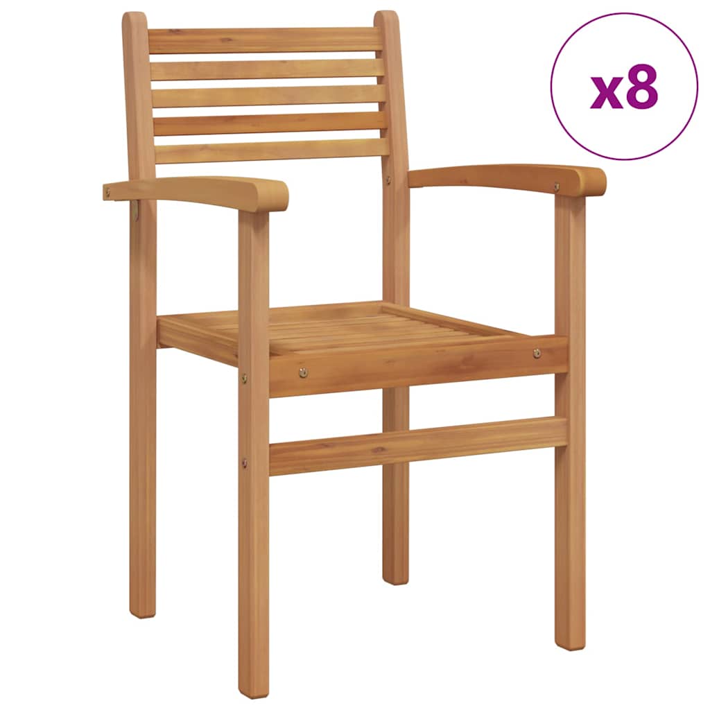 Stuhl 8 pcs Braun 56 x 55 x 90,5 cm Massivholz Teak