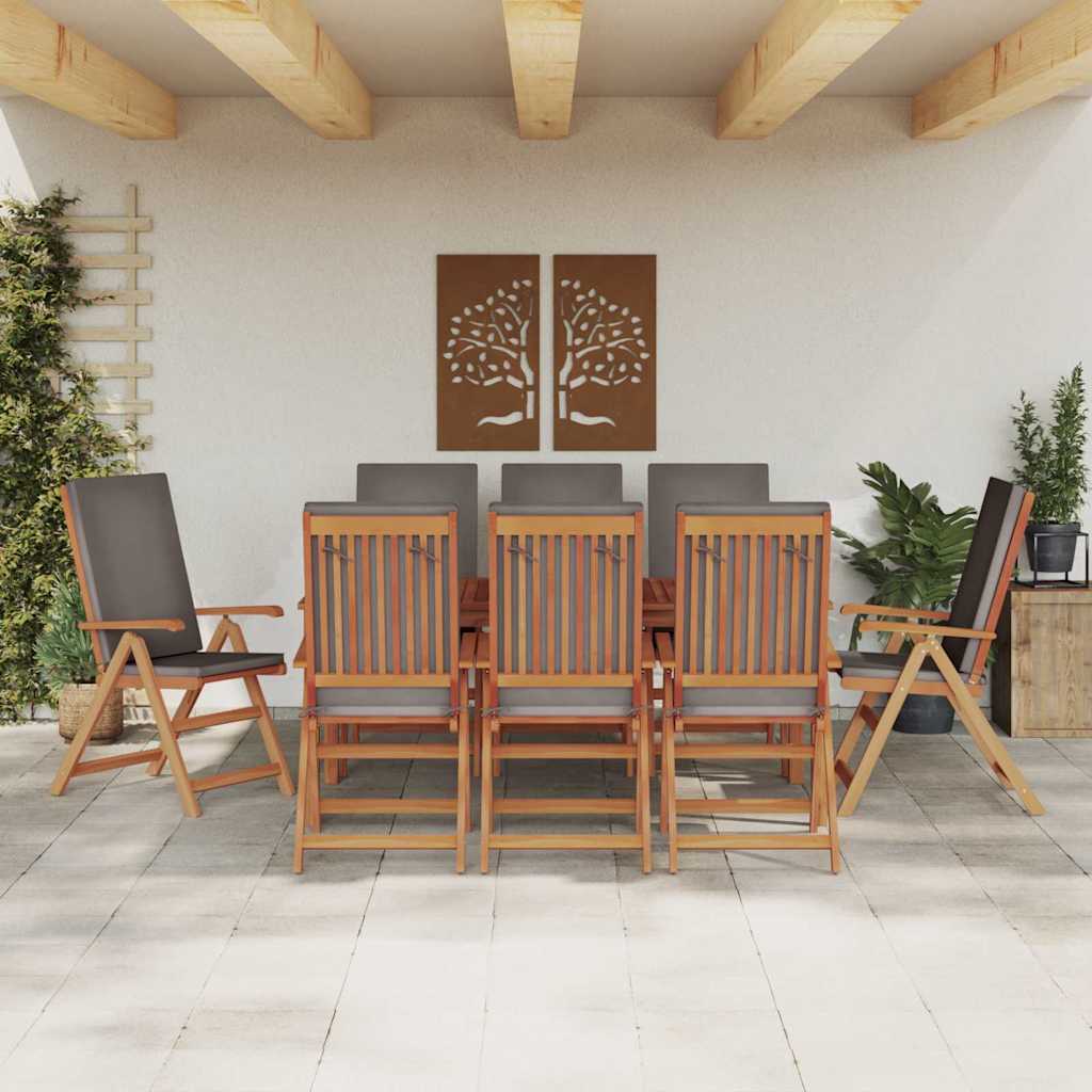 Gartenstuhl 8 pcs Braun und Grau 57 x 71,5 x 104 cm