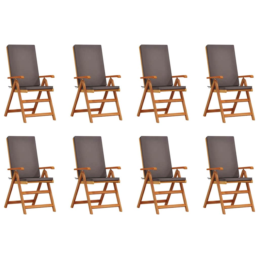 Gartenstuhl 8 pcs Braun und Grau 57 x 71,5 x 104 cm