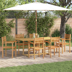 Garten Essgruppe 7 pcs Braun Massivholz Teak