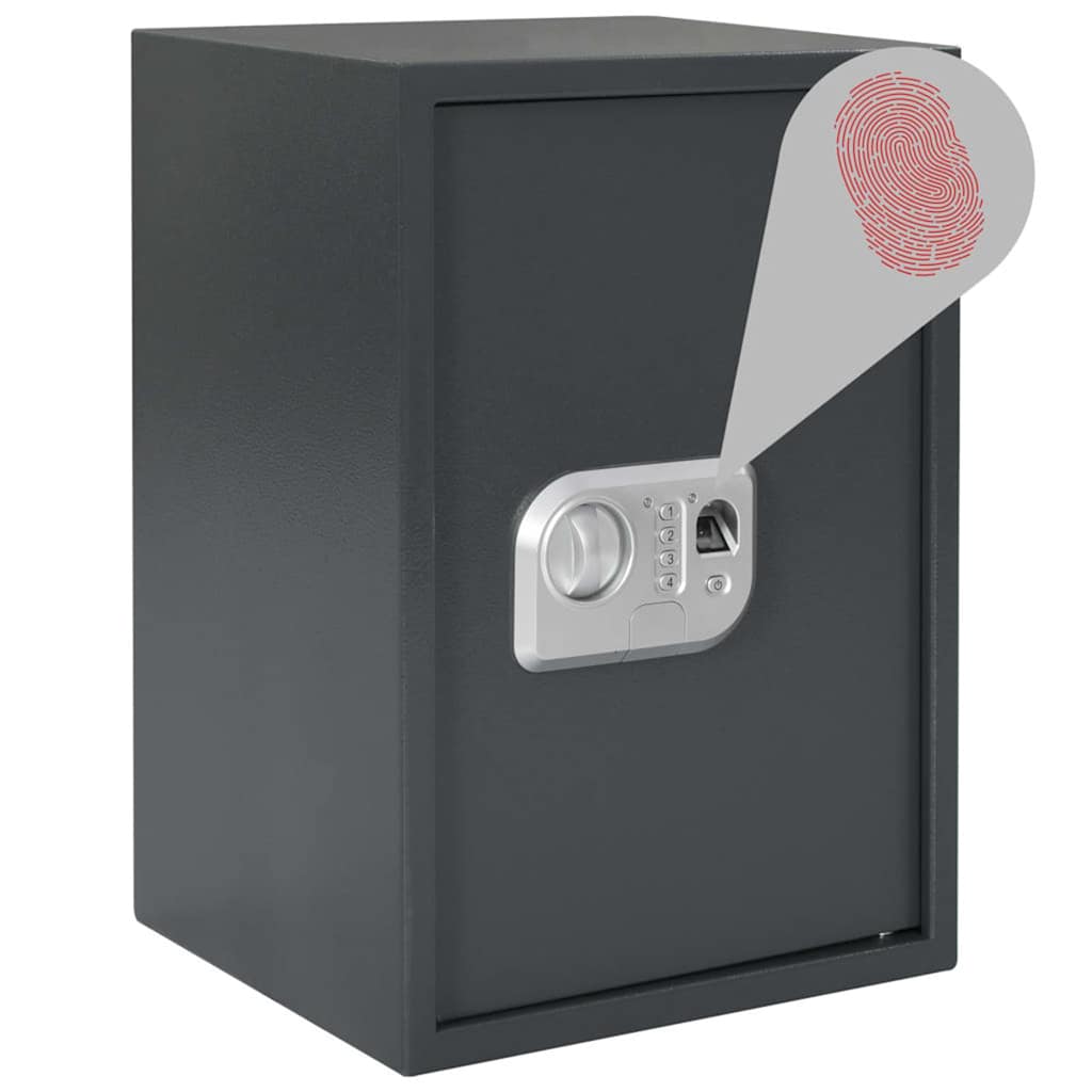 Digitaler Safe mit Schloss Dunkelgrau 35 x 31 x 50 cm Stahl