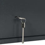 Safe Box mit Schloss Dunkelgrau 35 x 25 x 25 cm Stahl