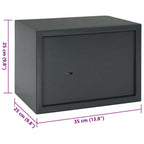 Safe Box mit Schloss Dunkelgrau 35 x 25 x 25 cm Stahl