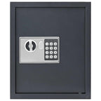 Digitaler Safe mit Schloss Dunkelgrau 30 x 10 x 36,5 cm Stahl