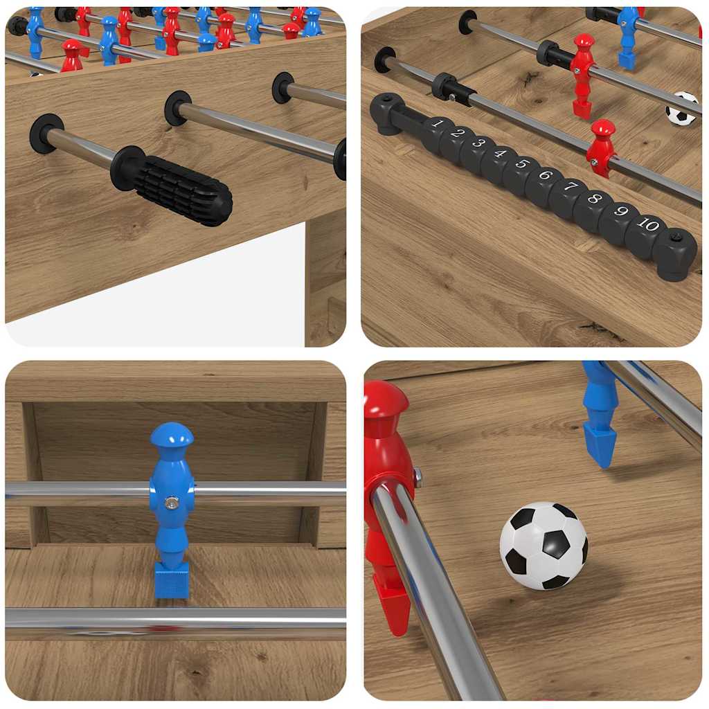Tischfußballtisch Artisan-Eiche 125 x 60,5 x 80 cm