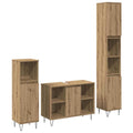 Badezimmermöbel-Set mit Regal 3 pcs Artisan-Eiche Holzwerkstoff