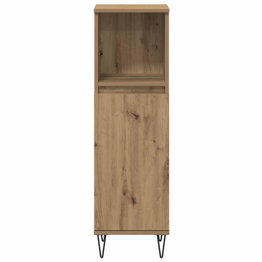 Badezimmermöbel-Set mit Regal 3 pcs Artisan-Eiche Holzwerkstoff