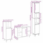 Badezimmermöbel-Set mit Regal 3 pcs Artisan-Eiche Holzwerkstoff