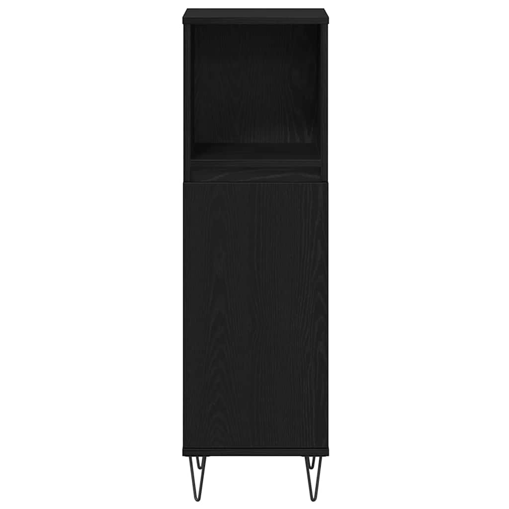 Badezimmermöbel-Set 3 pcs Schwarz Eichen-Optik Holzwerkstoff