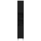 Badezimmermöbel-Set 3 pcs Schwarz Eichen-Optik Holzwerkstoff