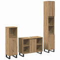 Badezimmermöbel Set mit Speicher 3 pcs Braun Holzwerkstoff