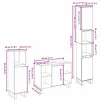 Badezimmermöbel Set mit Speicher 3 pcs Braun Holzwerkstoff