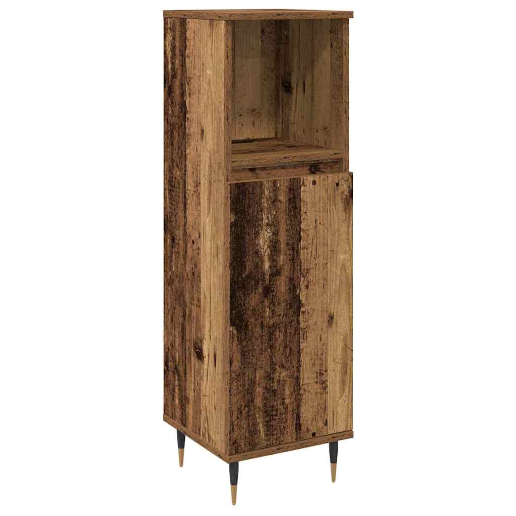 Badezimmermöbel-Set mit Regal 3 pcs Altholz Holzwerkstoff