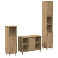 Badezimmermöbel-Set mit Regal 3 pcs Artisan-Eiche Holzwerkstoff