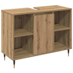 Badezimmermöbel-Set mit Regal 3 pcs Artisan-Eiche Holzwerkstoff