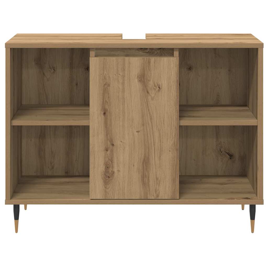 Badezimmermöbel-Set mit Regal 3 pcs Artisan-Eiche Holzwerkstoff