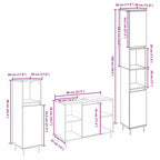 Badezimmermöbel-Set mit Regal 3 pcs Artisan-Eiche Holzwerkstoff