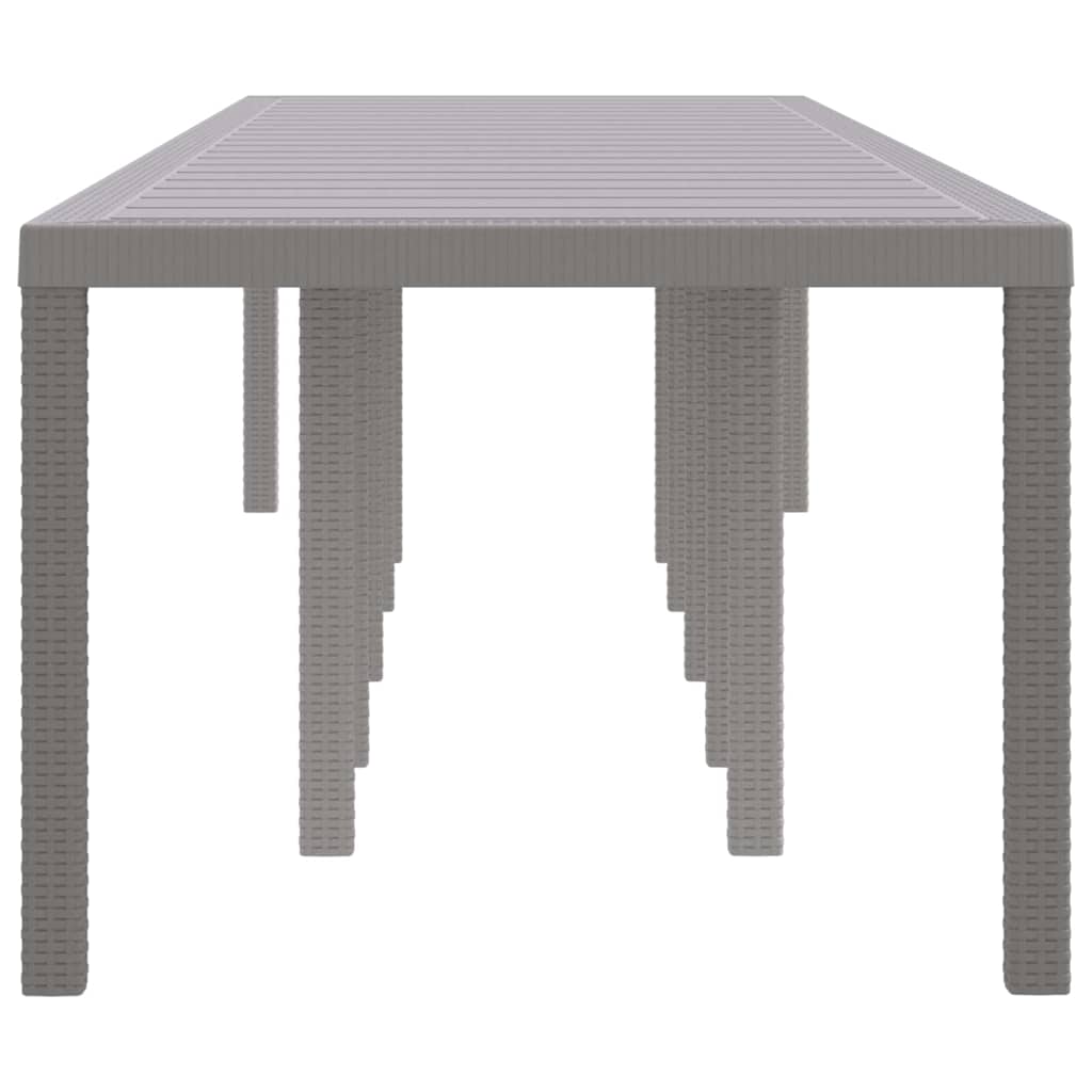 Gartentisch Hellgrau 350 x 100 x 74 cm Poly-Rattan