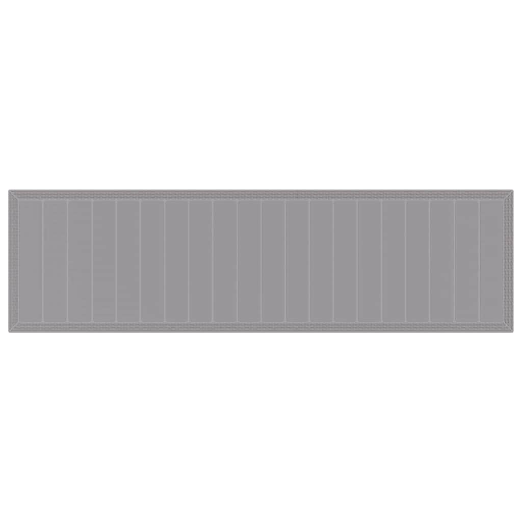 Gartentisch Hellgrau 350 x 100 x 74 cm Poly-Rattan